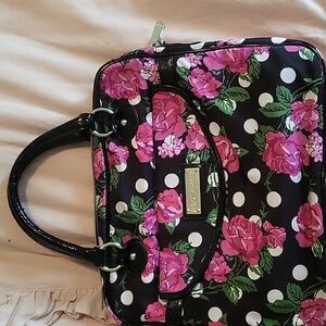 Betsey Johnson Black Floral Laptop Bag